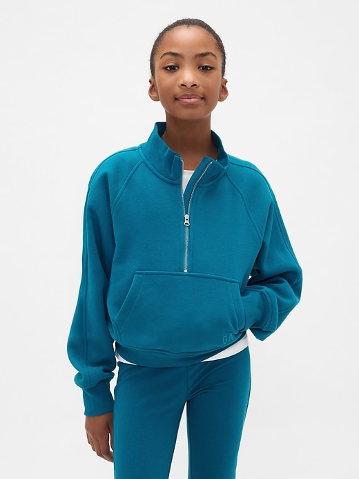 vintagesoft kinder-pullover mit halbem reißverschluss