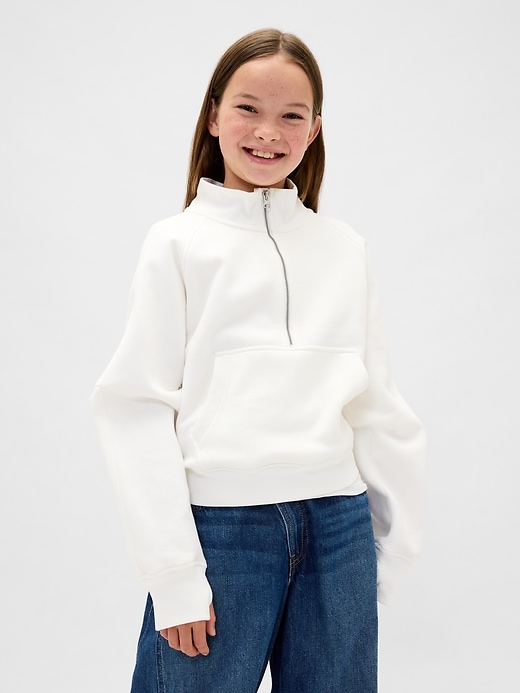 vintagesoft kinder-pullover mit halbem reißverschluss