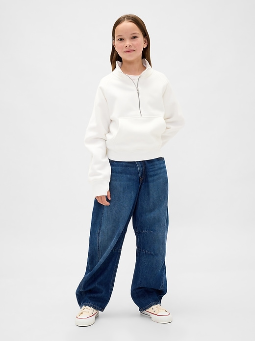 vintagesoft kinder-pullover mit halbem reißverschluss