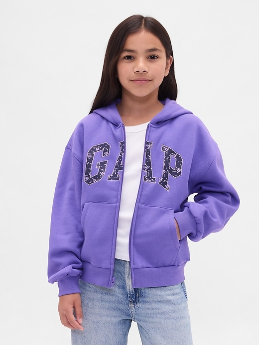 vintagesoft logo-kapuzenjacke für kinder mit reißverschluss