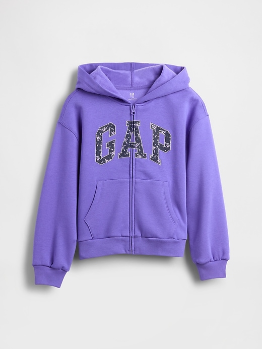 vintagesoft logo-kapuzenjacke für kinder mit reißverschluss