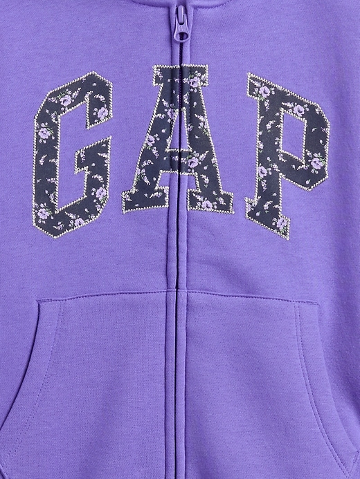 vintagesoft logo-kapuzenjacke für kinder mit reißverschluss