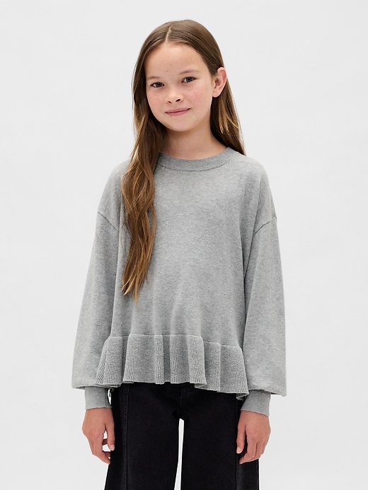 lässiger kinder-peplum-pullover