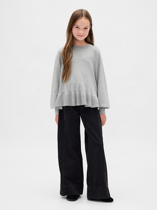 lässiger kinder-peplum-pullover
