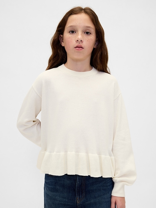 lässiger kinder-peplum-pullover