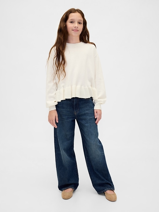 lässiger kinder-peplum-pullover