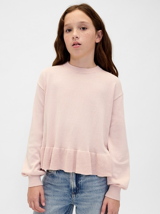 lässiger kinder-peplum-pullover