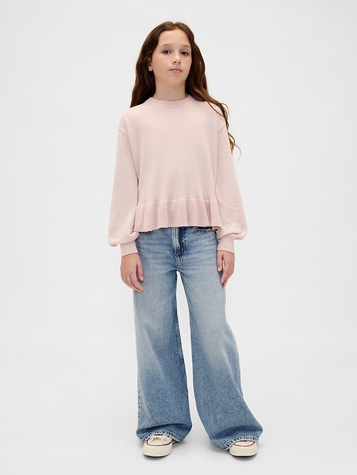 lässiger kinder-peplum-pullover