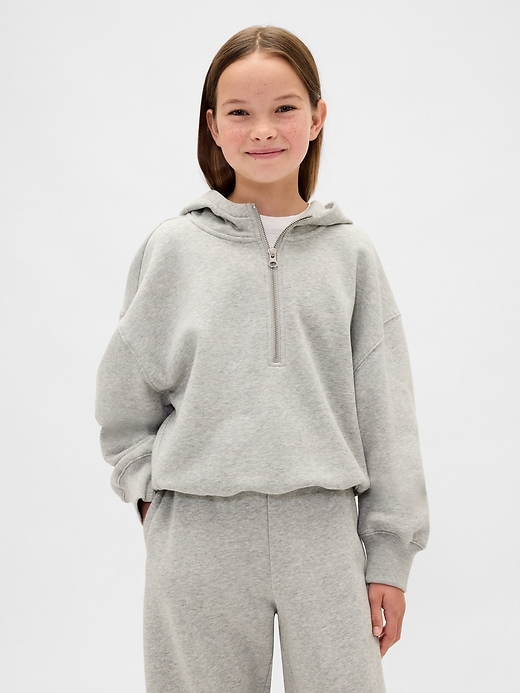 vintagesoft kinder-kapuzenpullover mit halbem reißverschluss