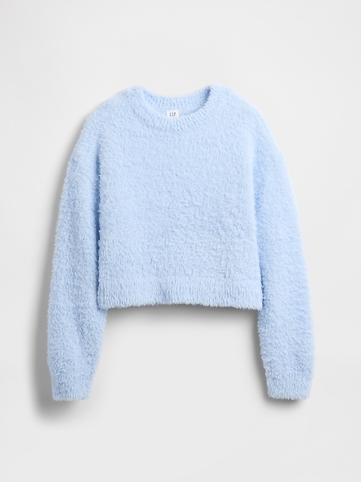 kinder-pullover mit wimpernmuster und rundhalsausschnitt