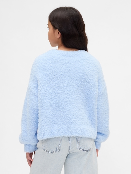 kinder-pullover mit wimpernmuster und rundhalsausschnitt