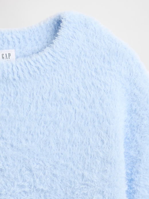 kinder-pullover mit wimpernmuster und rundhalsausschnitt