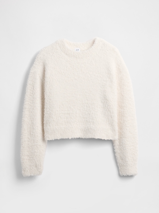 kinder-pullover mit wimpernmuster und rundhalsausschnitt