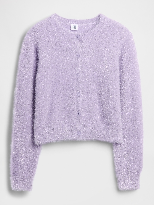 kinder-strickjacke mit metallic-wimpern