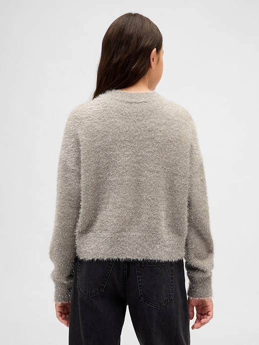 kinder-sweater mit metallic-wimpern-effekt und rundhalsausschnitt