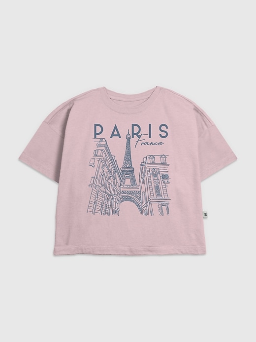 pariser t-shirt mit linienkunst-grafik für kinder