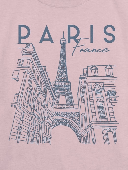 pariser t-shirt mit linienkunst-grafik für kinder