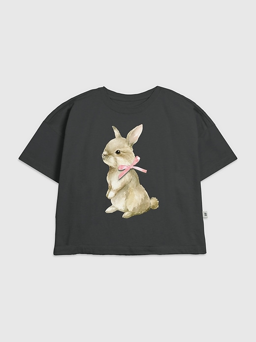 kinder-t-shirt mit hasen-schleifen-motiv