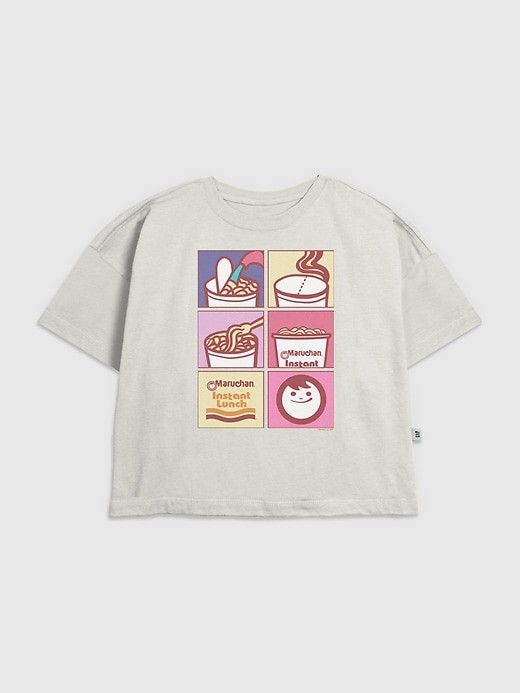 kinder-t-shirt mit maruchan-nudelgitter-grafik
