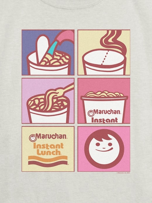 kinder-t-shirt mit maruchan-nudelgitter-grafik