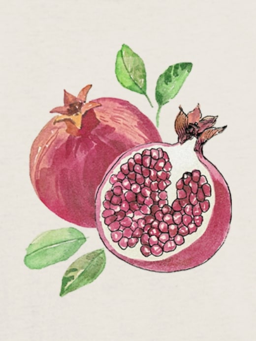 kinder-t-shirt mit granatapfel-motiv