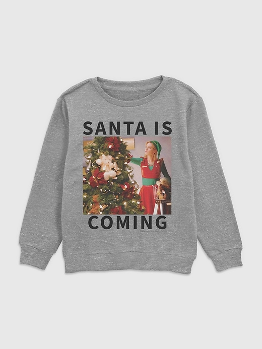 kinder-t-shirt mit elfenmotiv und weihnachtsmann-motiv