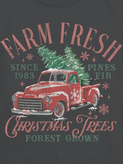 kinder-t-shirt mit bauernhof-weihnachtsbaum-motiv