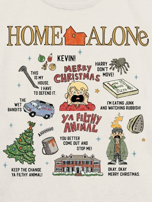 kinder-t-shirt mit home-alone-motiven