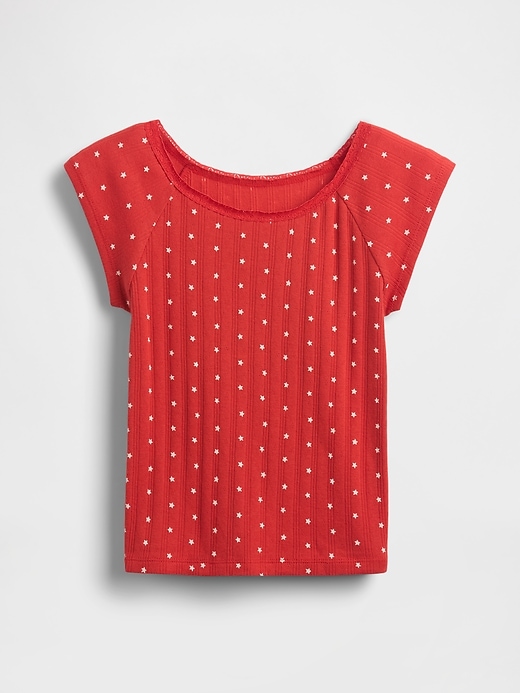 kinder-t-shirt mit spitzenbesatz