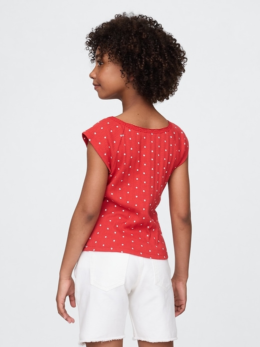 kinder-t-shirt mit spitzenbesatz