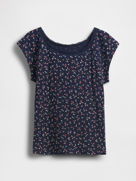 kinder-t-shirt mit spitzenbesatz