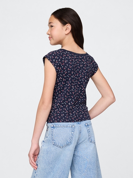 kinder-t-shirt mit spitzenbesatz