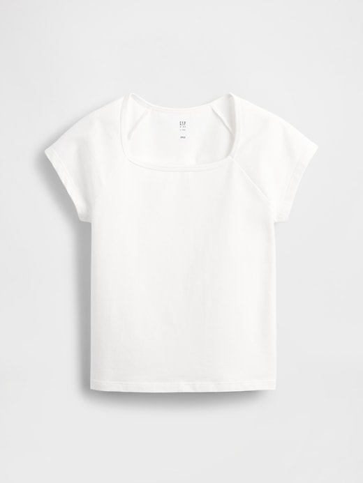 kinder-t-shirt mit eckigem ausschnitt