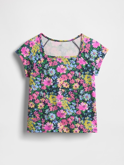 kinder-t-shirt mit eckigem ausschnitt
