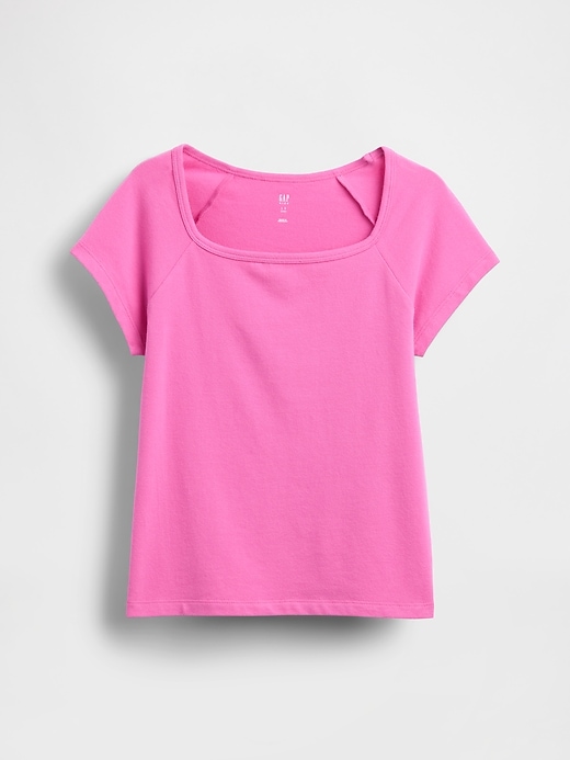 kinder-t-shirt mit eckigem ausschnitt