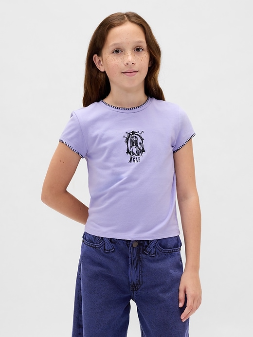 gap × disney tim burtons „nightmare before christmas kinder-t-shirt mit verkleinerter grafik