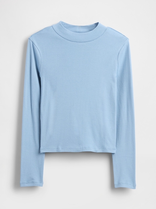 kinder-rippstrick-t-shirt mit stehkragen