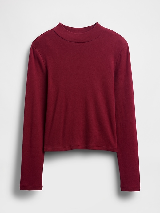 kinder-rippstrick-t-shirt mit stehkragen