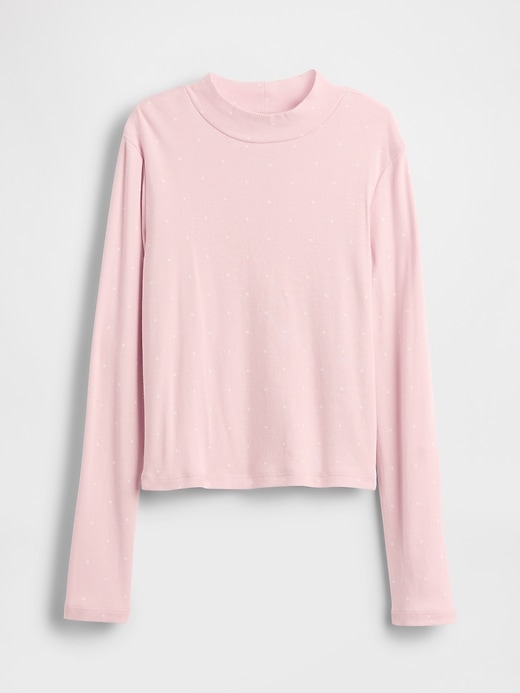 kinder-rippstrick-t-shirt mit stehkragen