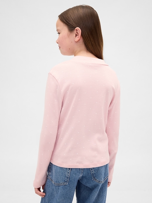 kinder-rippstrick-t-shirt mit stehkragen