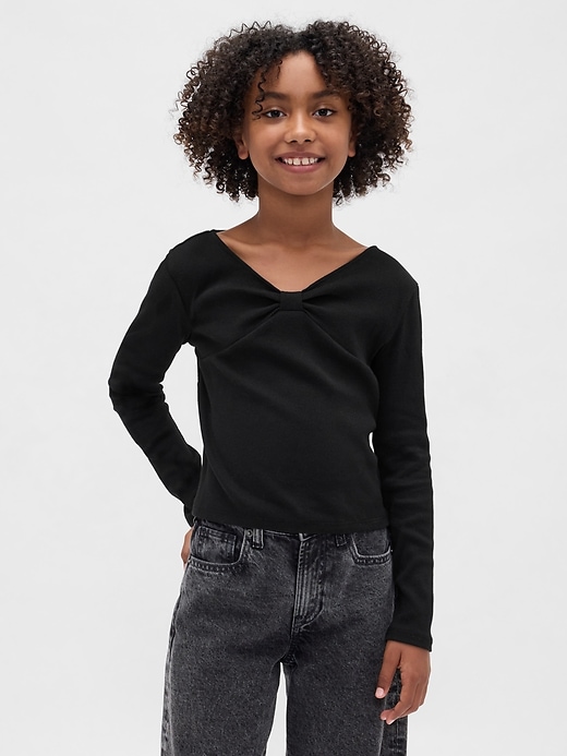 kinder-t-shirt mit schleifenkragen