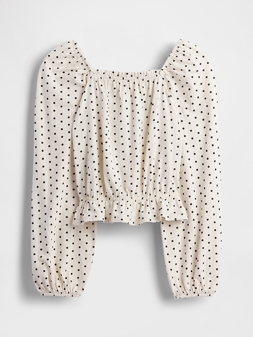kinder-peplum-top mit crinkle-effekt