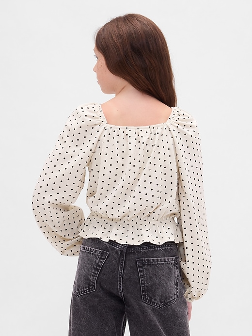 kinder-peplum-top mit crinkle-effekt