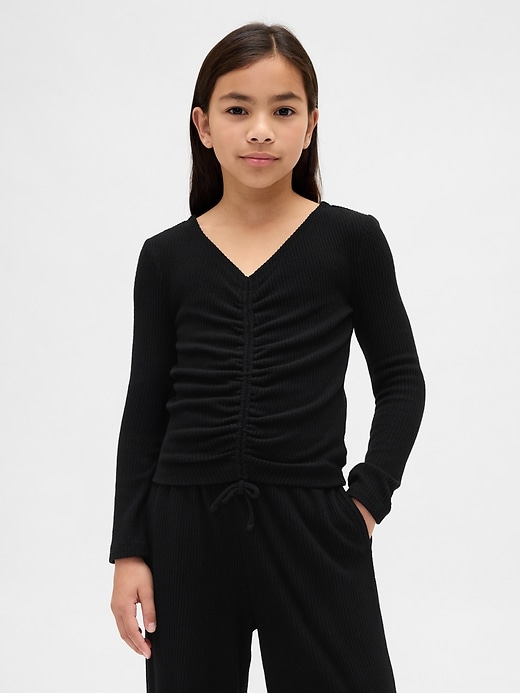 softspun rib ruched top für kinder