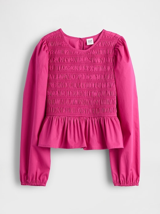 kinder-peplum-top mit smok-einsatz